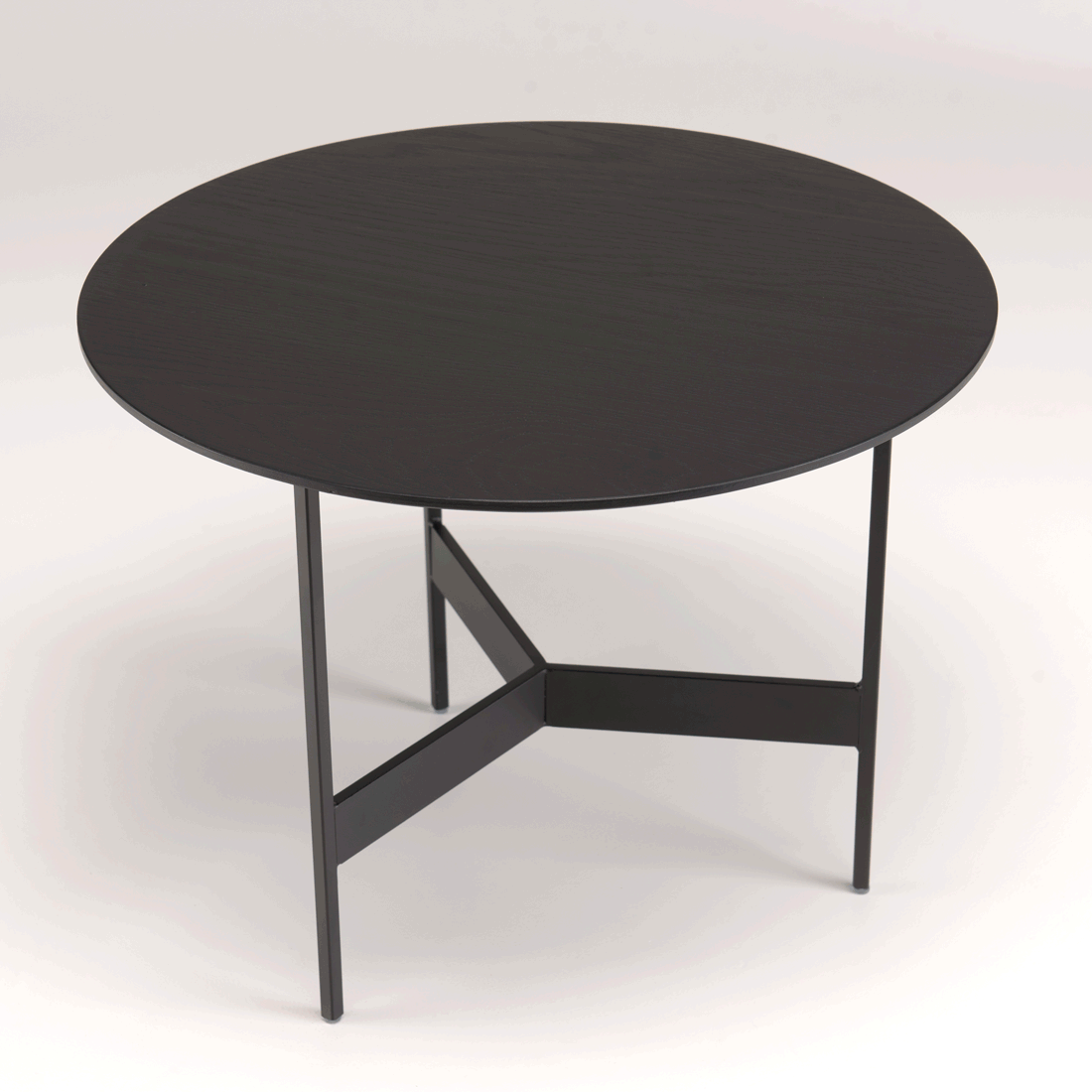 DALY Table basse ronde noire 50x50cm piètement métal